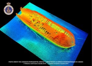 Underwater image of the Franklin ship, Erebus